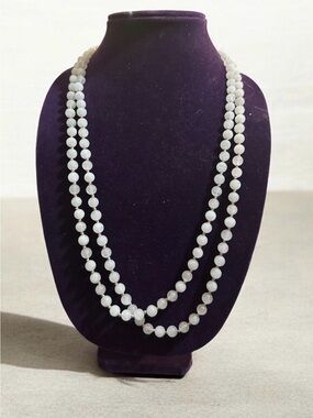 Classic White Bead Long Necklace - Women Jewelry 60 inch
883